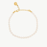 Pulseira Ballet Dourada Pérolas 4mm