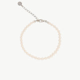 Pulseira Ballet Prateada Pérolas 4mm