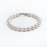 Pulseira Clássica Prateada Pérola 6mm