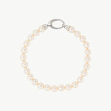 Pulseira Clássica Prateada Pérola 6mm
