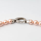 Colar Lyra Prateado Pérola 7mm Rosa