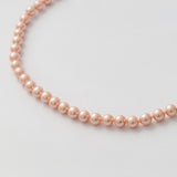 Colar Lyra Prateado Pérola 7mm Rosa