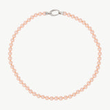 Colar Lyra Prateado Pérola 7mm Rosa