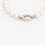 Pulseira Clássica Prateada Pérola 7mm