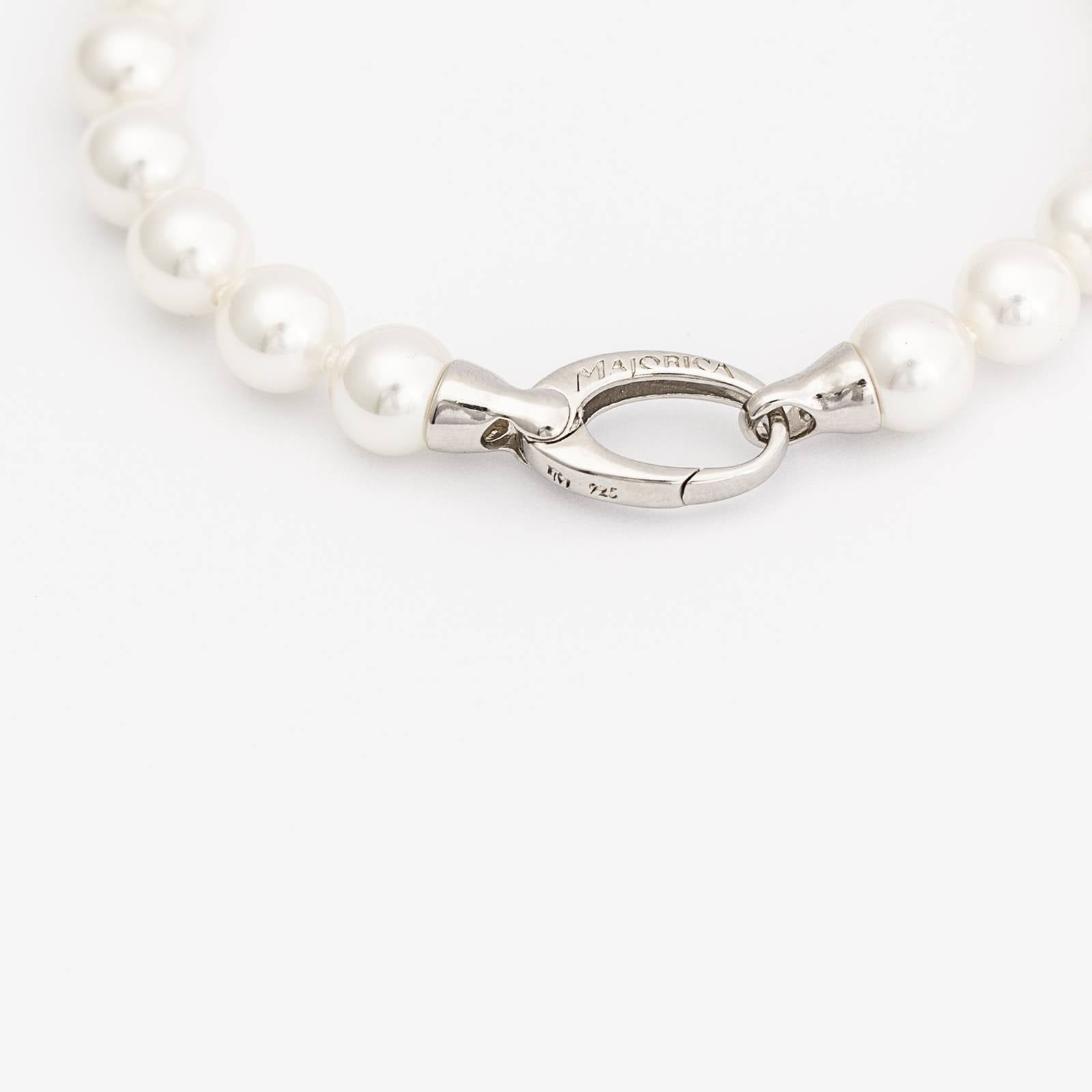 Pulseira Clássica Prateada Pérola 7mm
