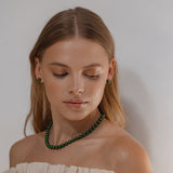 Colar Lyra Dourado Pérola 8mm Verde