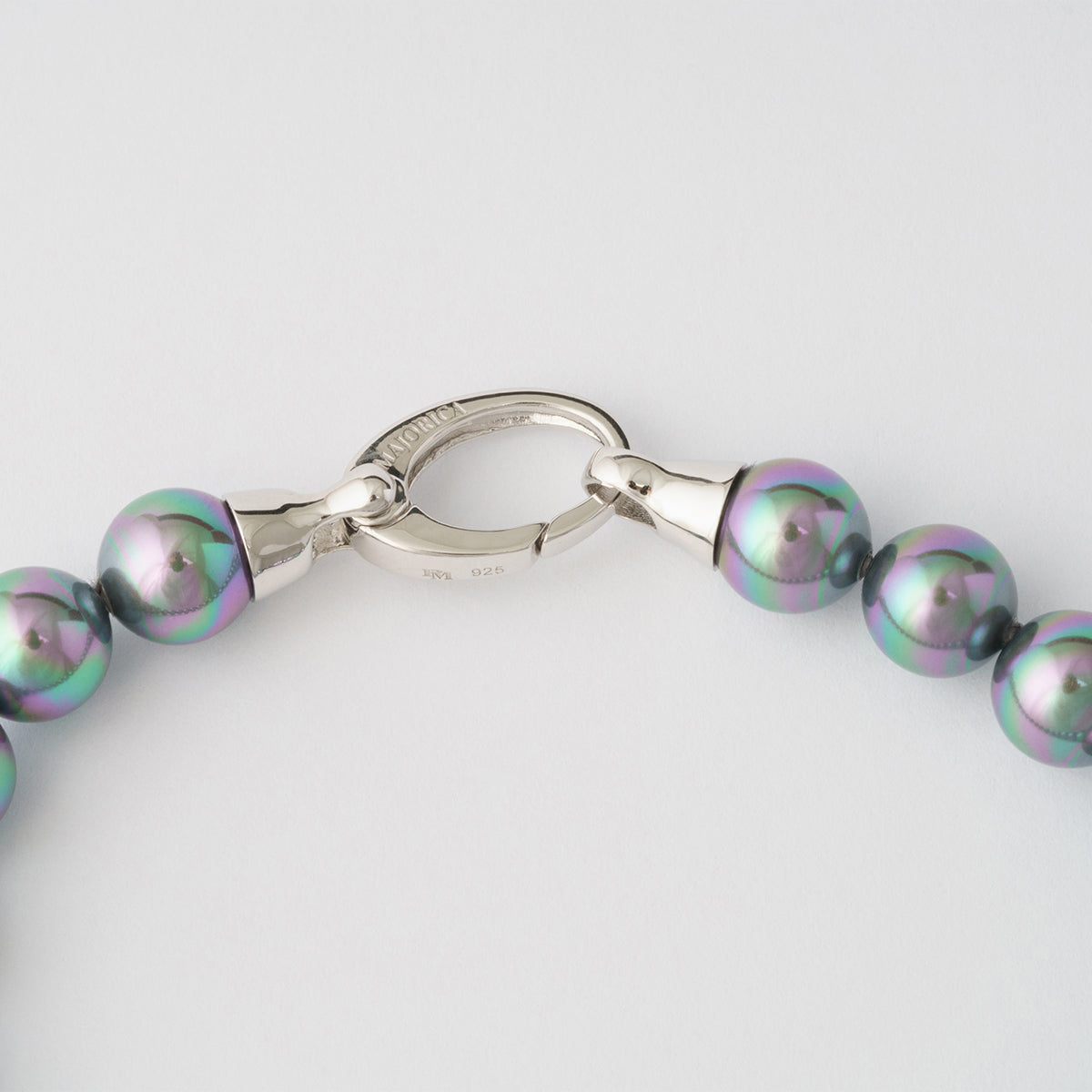 Pulseira Lyra Prateada Pérola 8mm Cinzenta
