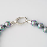 Pulseira Lyra Prateada Pérola 8mm Cinzenta