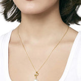 Colar Selene Dourado Pérola 10mm