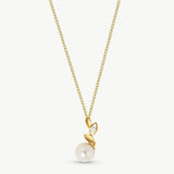 Colar Selene Dourado Pérola 10mm