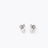 Brincos Kuma Prateados Pérola 6mm