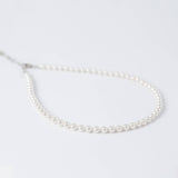 Colar Ballet Prateado Pérolas 4mm