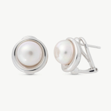 Brincos Margot Prateados Pérola 10mm