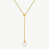 Colar Clássico Dourado Pérola 10mm