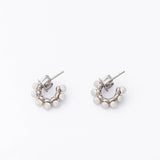 Brincos Ada Prateados Pérola 3mm