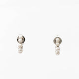 Brincos Ada Prateados Pérola 3mm