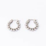 Brincos Ada Prateados Pérola 3mm