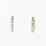 Brincos Ada Prateados Pérola 3mm