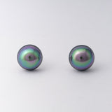 Brincos Lyra Prateados Pérola 12mm Mabé Cinzento