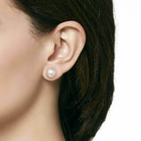 Brincos Lyra Prateados Pérola 12mm Nuage Mabé