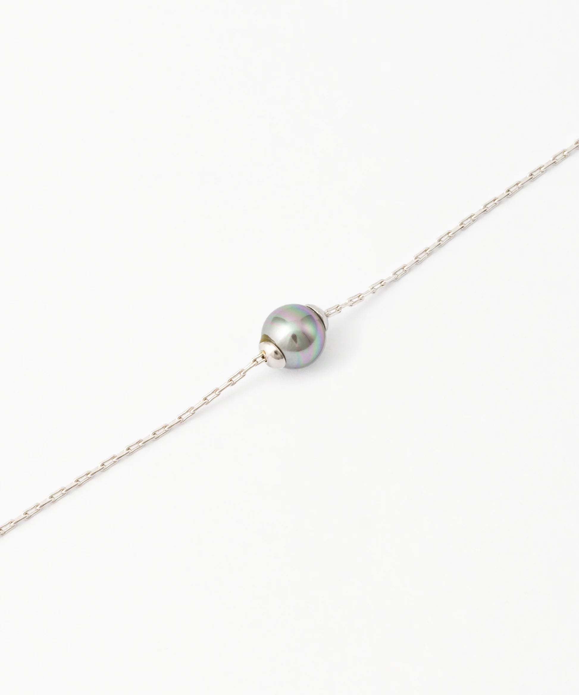 Pulseira Cies Prateada Pérola 5mm Cinzenta