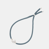 Pulseira Sifnos Petróleo Prateada Pérola 7mm