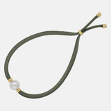 Pulseira Sifnos Verde Dourada Pérola 8mm