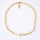 Colar Aina Dourado Pérola 8,10mm