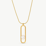 Colar Atenea Dourado Pérola 10mm