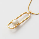 Colar Atenea Dourado Pérola 10mm