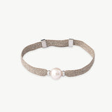 Pulseira Circa Verde Prateada Pérola 10mm