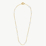 Colar Dangle Dourado Pérola 4-8mm