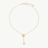 Colar Luar Dourado Pérola 12mm