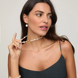 Colar Wild Pearls Dourado Pérolas 4-12mm