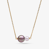 Colar Duet Dourado Pérola 6,10mm Aubergine