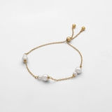 Pulseira Duet Dourada Pérolas 4,6mm