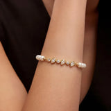Pulseira Nova Dourada Pérola 4,5,6mm
