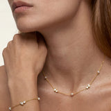 Colar Nova Dourado Pérola 4mm