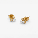 Brincos Nova Dourados Pérola 4mm