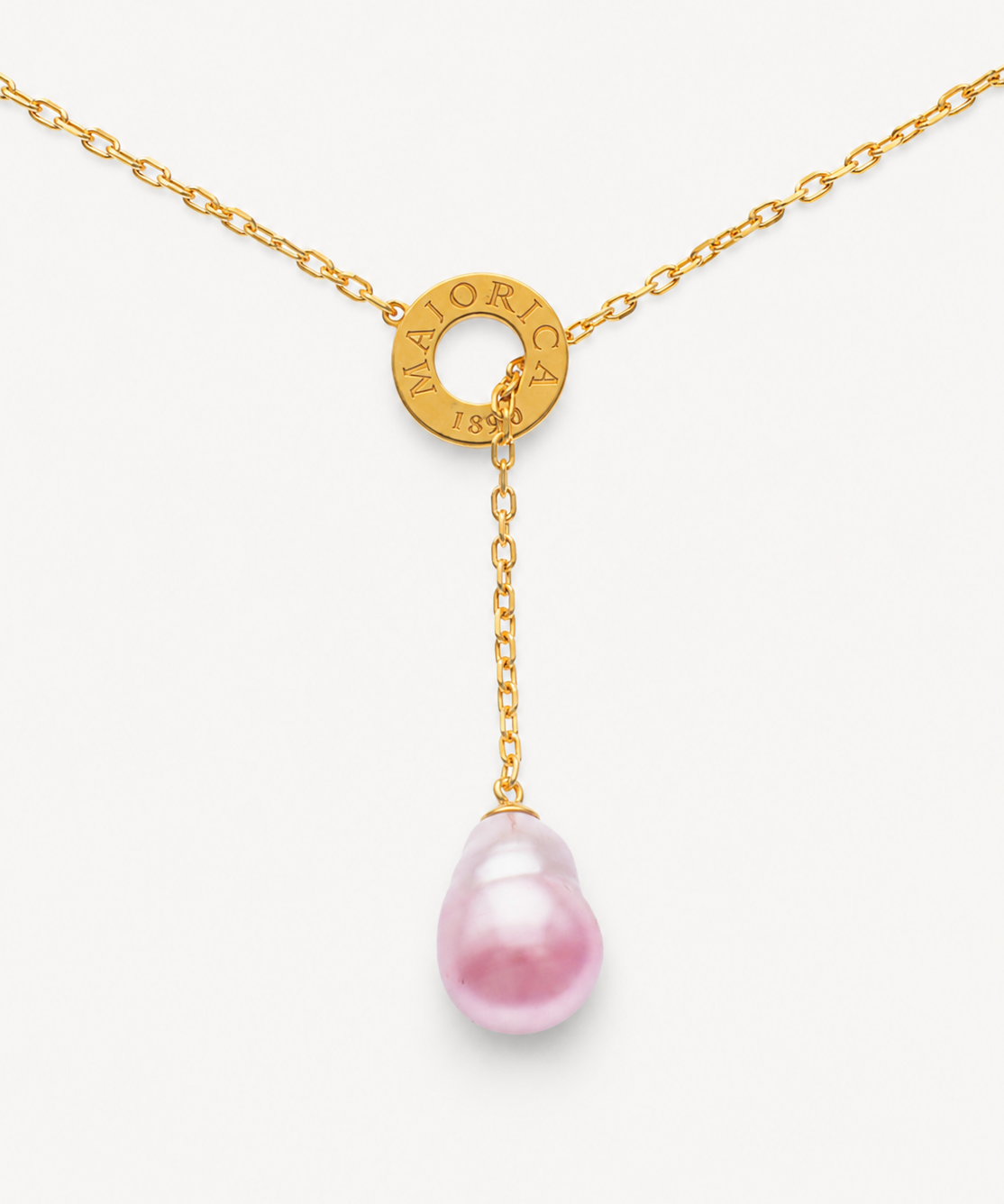 Colar Luar Dourado Pérola 12mm