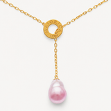 Colar Luar Dourado Pérola 12mm