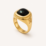 Anel Zale Dourado Pérola Preta 10x10mm