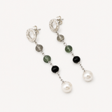 Brincos Murano Prateados Pérola 8mm