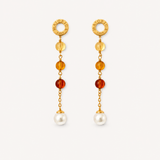 Brincos Murano Dourados Pérolas 8mm