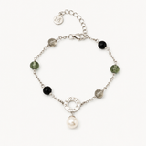 Pulseira Murano Prateada Pérolas 7mm