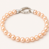 Pulseira Clássico Pérolas Rosa 6mm