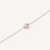 Pulseira Cies Prateada Pérola 5mm Rosa
