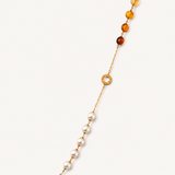 Colar Murano Dourado Pérolas e Pedras Murano 8mm